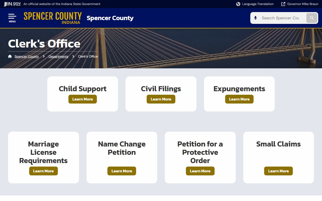 Spencer County Clerk of the Circuit Court records office