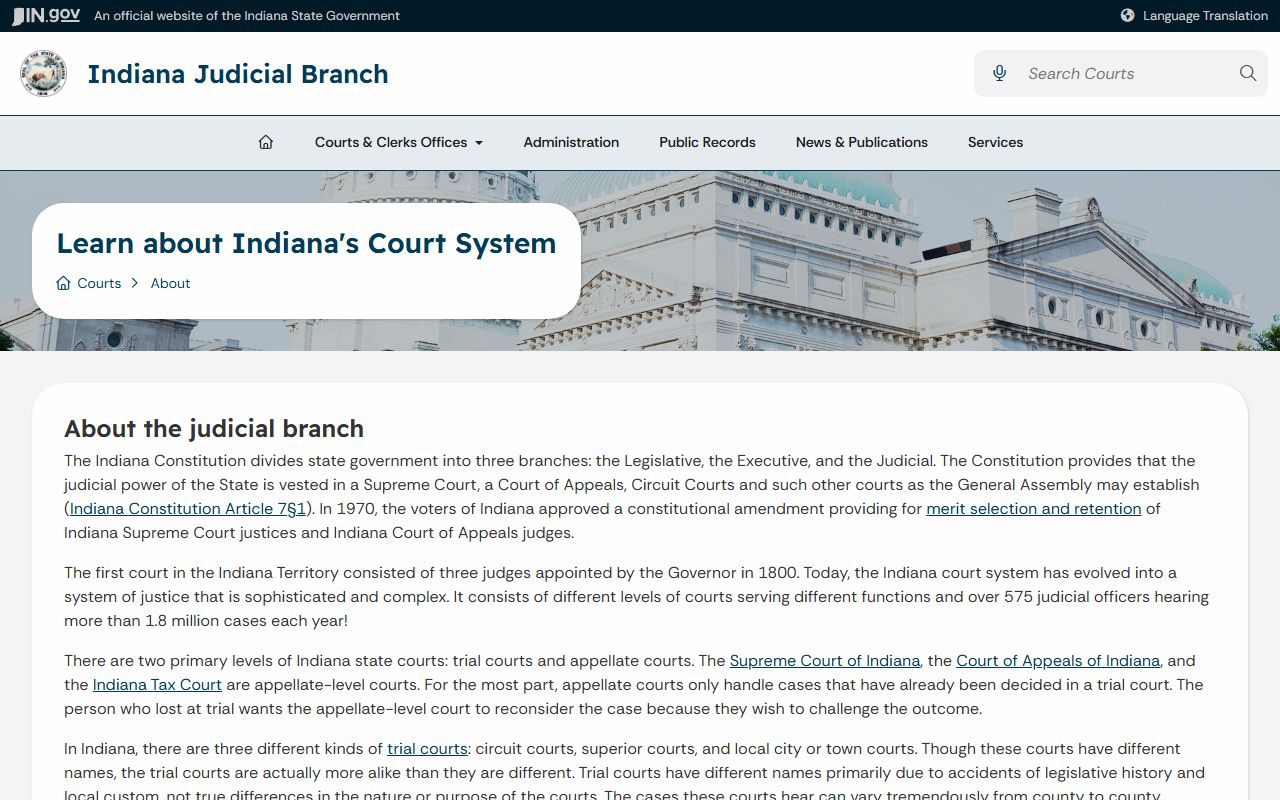 Spencer County court dockets Indiana court system overview