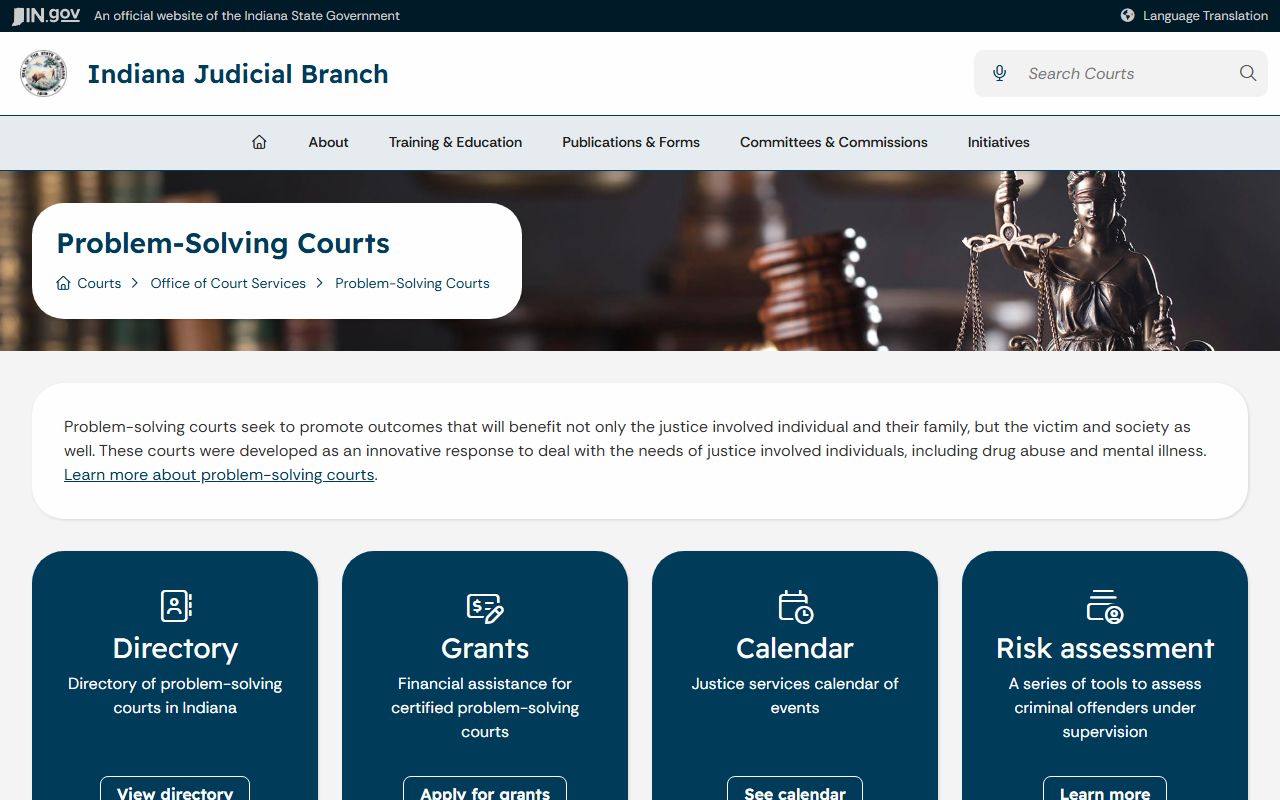 Spencer County court dockets Indiana problem-solving courts source