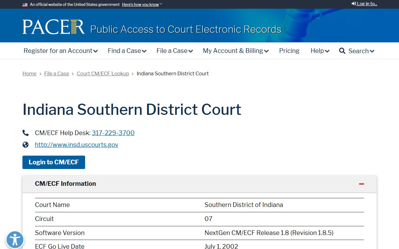 Spencer County criminal court records PACER federal lookup source