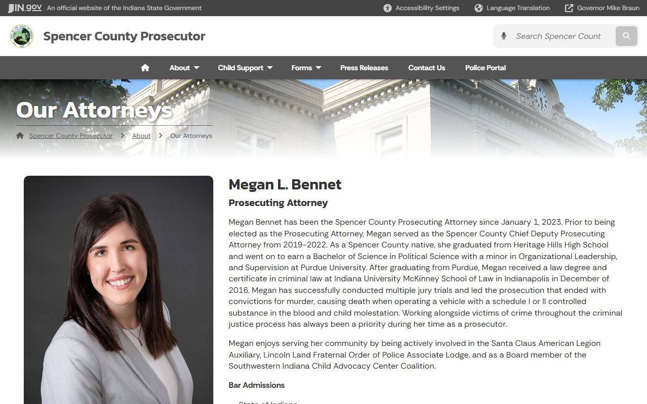 Spencer County criminal court records prosecutor attorneys source
