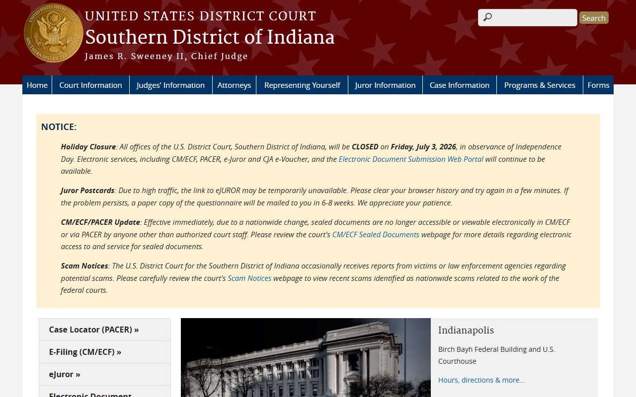 Spencer County federal court records Southern District of Indiana