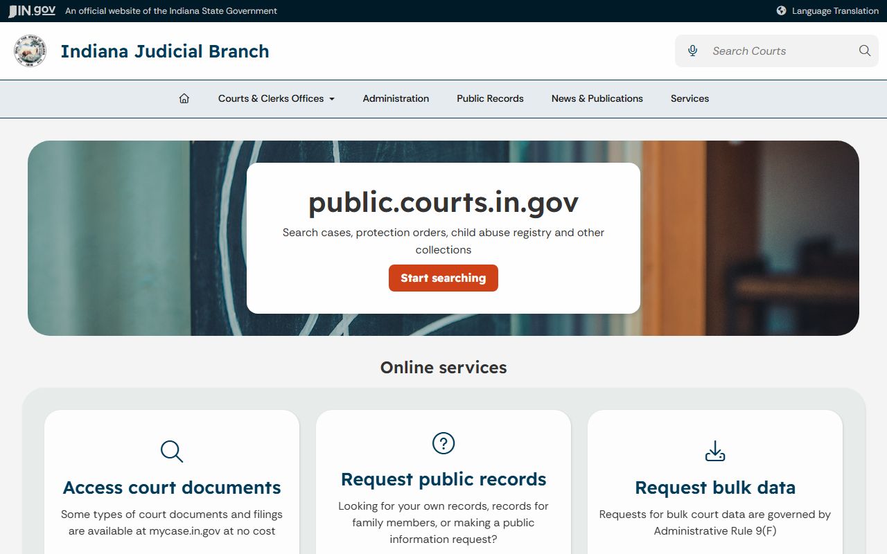 Spencer County court records Indiana public records page